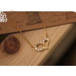 สร้อยคอพร้อมจี้ รูปหัวใจ ฝังเพรชร สังเคราะห์ เล็ก ๆ แบบน่ารักค่ะ