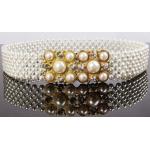 เข็มขัด ไข่มุก rhinestone elastic เข็มขัดผู้หญิง ใส่กับ ชุดเดรส ดีไซน์ เป็น ไข่มุก เรียงเส้น สีขาวเป็นประกาย ใส่กับ ชุดเดรส ออกงาน หรู 815201