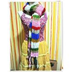 ผ้าพันคอไหมพรม งาน Hand made สีรุ้ง s003