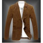 เสื้อสูท ผู้ชาย เสื้อ Jacket นอก แขนยาว ผ้า 2 ชั้น เสื้อนอก คอปก ออกแบบ ปกลูกฟูก มีกระเป๋าด้านใน สีน้ำตาลเข้ม เสื้อคลุม ผู้บริหาร 83054_2