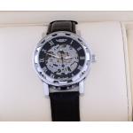 นาฬิกา Automatic นาฬิกาข้อมือ แบบโชว์กลไก ไม่ต้องใส่ถ่าน หน้าปัด ฉลุลาย สายหนังสีดำ no 39441