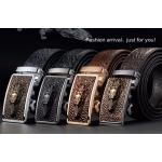 เข็มขัดผู้ชาย เข็มขัดหัวล็อค เข็มขัดหนังแท้ ลายหนังจรเข้ หัวจรเข้ นูน 3 มิติ สุดหรู สีน้ำตาล สีดำ 739977