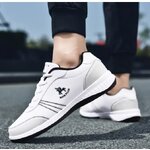 รองเท้าผ้าใบ Polo หนังแท้หนังกลับสีน้ำเงินสีดำ สีขาว ใส่แบบทางการหรือใส่เที่ยวแนวสปอร์ต 745402