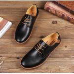 รองเท้าผ้าใบ ผู้ชาย รองเท้าหุ้มส้น รองเท้าหนัง ใส่ทำงาน ใส่เที่ยว หนังเงา แบบสวย สีน้ำเงิน น้ำตาล ดำ 561175