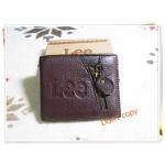 กระเป๋าสตางค์ผู้ชายหนังแท้ Lee สีน้ำตาล หน้าแต่งซิป lb002