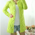 เสื้อไหมพรมถัก ตัวยาว แขนยาว สามารถใส่เป็น ชุดคลุมใน office ได้ สวยเก๋ ชุดคลุม แบบไฮโซ เสื้อกันหนาว สีเขียว no 562327_2