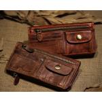 กระเป๋าสตางค์ผู้ชาย กระเป๋าสตางค์ หนังแท้ สไตล์ วินเทจ คลาสสิคเท่ ๆ กระเป๋าหนังแท้ ทนทาน แบบสวย ของขวัญให้แฟน เท่ ๆ สุดหรู 228841