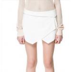 กางเกงขาสั้นผู้หญิง กางเกง กระโปรง สีขาว แบบ มินิ กางเกง ดีไซน์ ด้านหน้า เป็นผ้าปิด เป็น กระโปรงสั้น แบบสวย แฟชั่น ยุโรป 31853_1