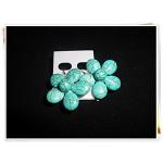 ต่างหู เทอร์ควอยซ์ สังเคราะห์ สีฟ้า รูปดอกไม้ te202