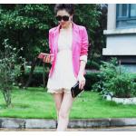 เสื้อสูทผู้หญิง ใส่สมัครงาน ทำงาน ออฟฟิต สุภาพ มีดีไซน์ สีพื้น สีน้ำเงิน ดำ ชมพู และ สีเหลือง เสื้อแจ็คเก็ต คอปก เสื้อคลุมผู้หญิง ราคาถูก 289068