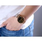 นาฬิกาข้อมือ ผู้ชาย สายหนังแท้ สีน้ำตาล หน้าปัดสีดำ คลาสสิค นาฬิกา Quartz นาฬิกาแบบเท่ ๆ เรียบหรู ราคาถูก 417583