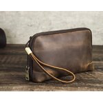 กระเป๋าจัดระเบียบ หนังแท้ สำหรับ สุภาพบุรุษ กระเป๋าคลัช กระเป๋าถือ หนังแท้ ใส่โทรศัพท์ หูฟัง ที่ชาร์จ 705451