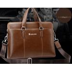 กระเป๋าสะพายข้าง ผู้ชาย หนังแท้ แบบแนวนอน ใส่ notebook ได้ หนังมัน คุณภาพดี กระเป๋ามีหูหิ้ว พร้อมสายสะพาย สีน้ำตาล no 26791