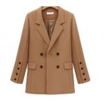 เสื้อสูท เสื้อแจ็คเก็ต เสื้อสูทผู้หญิง ตัวยาว แขนยาว เสื้อสูท ใส่ทำงาน ออกงาน ทางการ แบบเสริมไหล่ สีดำ สีน้ำตาล 868271