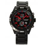 นาฬิกาข้อมือ ผู้ชาย ผู้หญิง แบบ Analog แนว Sport นาฬิกา สาย Stainless สีดำ หน้าปัดสะท้อนแสง สีฟ้า สีแดง และ สีขาว 40603