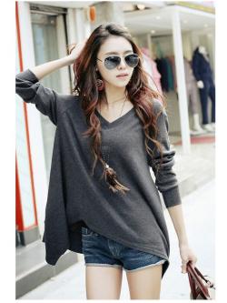 เสื้อยืดคอวี แขนยาว