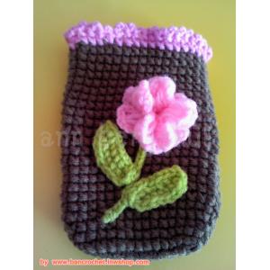 ซองมือถือถักโครเชต์ crochet phone case