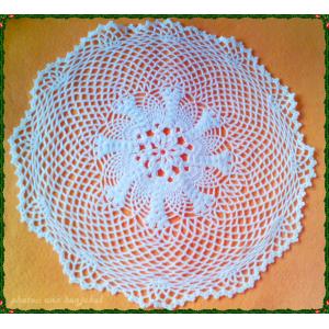 ดอลลี่ถัก ที่รองแก้ว/ที่รองจานถักโครเชต์ crochet coaster/crochet table mat /crochet doilies