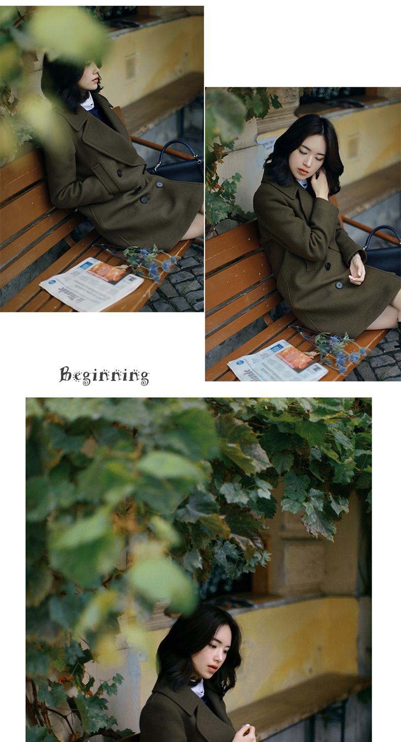 เสื้อโค้ทกันหนาว สไตล์ญี่ปุ่น ผ้าวูลเนื้อนิ่ม บุซับในกันลม พร้อมส่งจ้า เขียวขี้ม้า