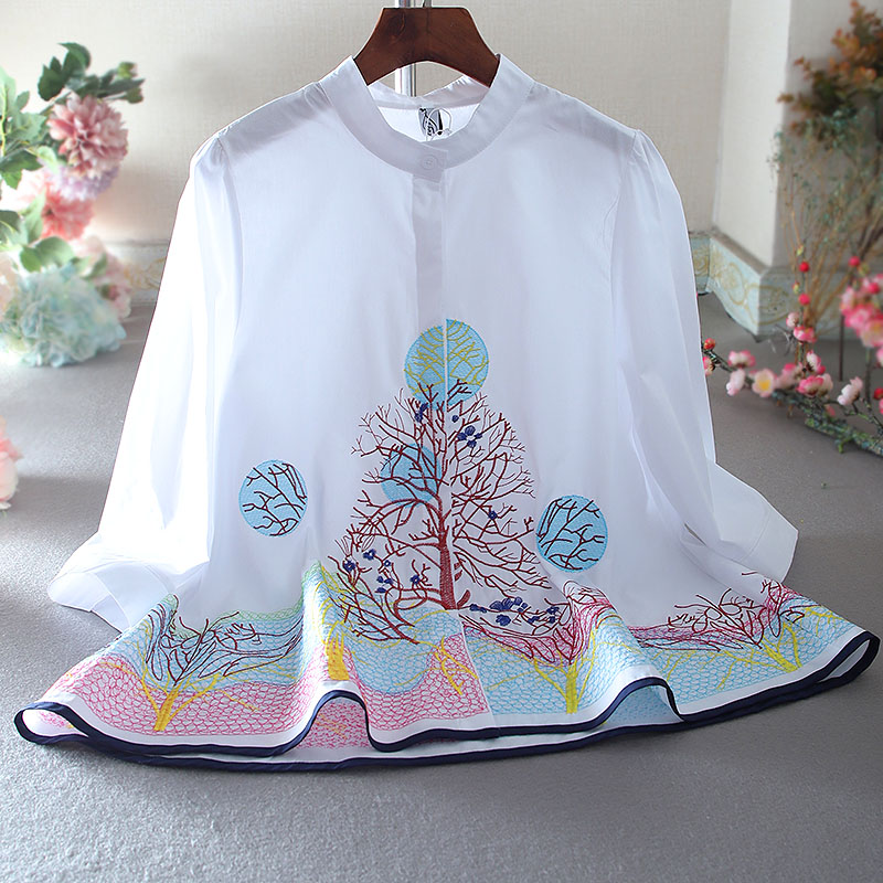 เสื้อลินิน เสื้อผ้าฝ้ายลินิน เสื้อเชิ้ตผ้าลินิน ปักลายสวยๆด้วยด้าย สไตล์VINTAGE