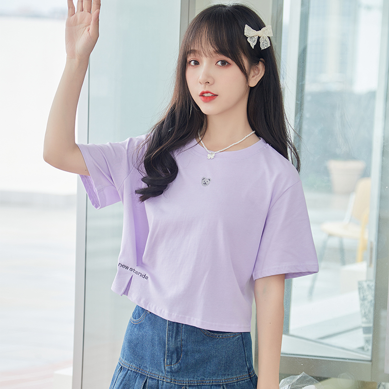 เสื้อผ้าวัยรุ่นเกาหลี เสื้อยืดวัยรุ่นผู้หญิง มีขนาด S M L XL