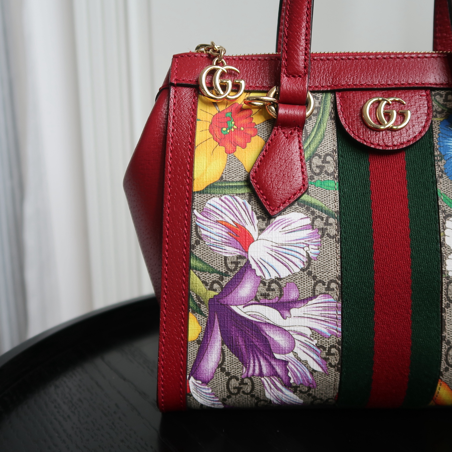 Gucci Red GG Flora Ophidia Small Tote