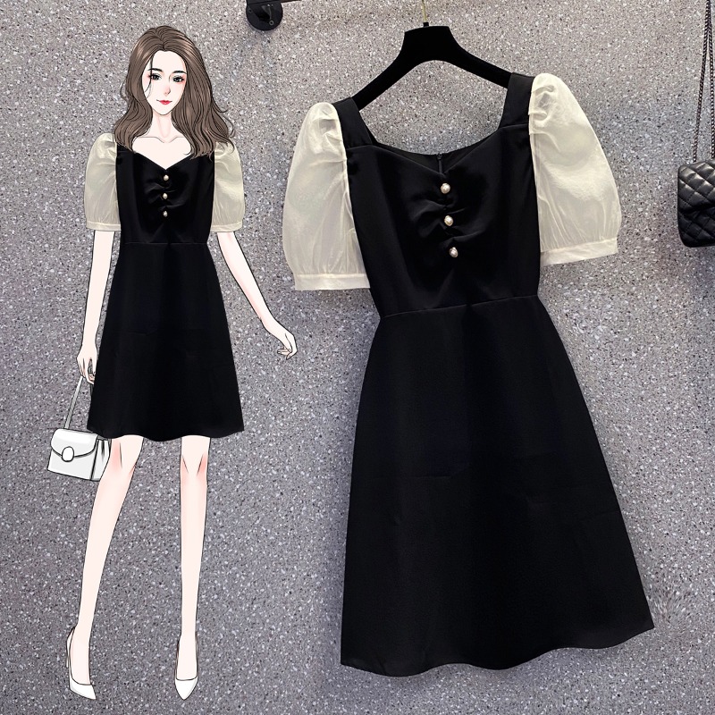เดรสแขนสั้น มีไซส์ L-4XLอก 38-47 นิ้ว ใส่ได้ทั้งสาวหุ่นดีน่ารักจนถึงสาวอวบพลัสไซส์