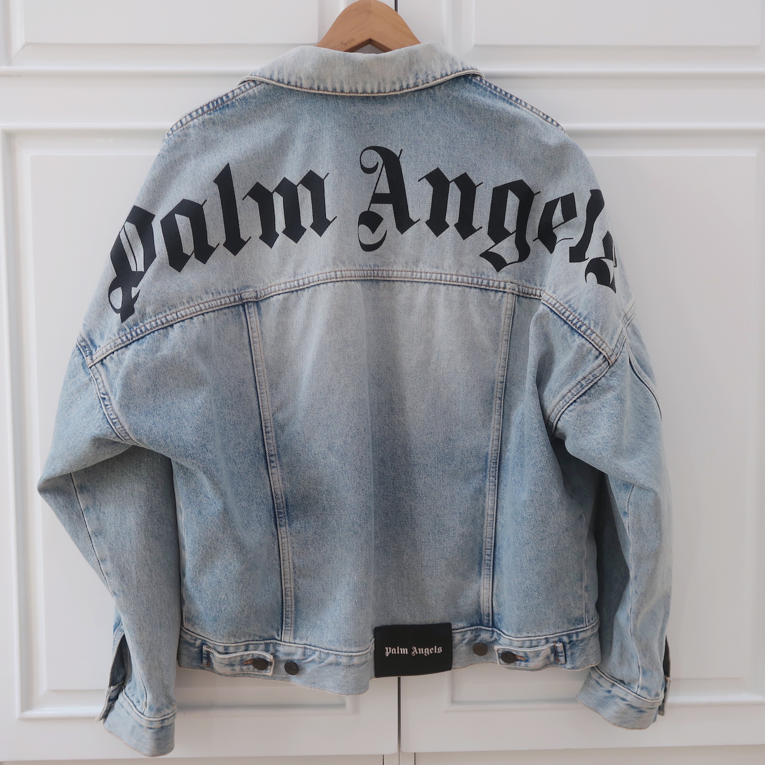 Palm Angels Blue Denim Logo Jackets