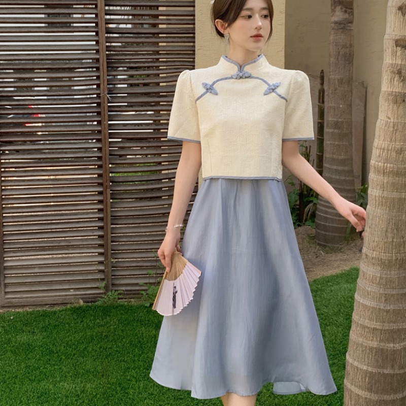 เดรสแขนสั้น มีไซส์ L-4XLอก 38-47 นิ้ว ใส่ได้ทั้งสาวหุ่นดีน่ารักจนถึงสาวอวบพลัสไซส์ จัดส่งฟรี! ทักแชทสั่งซื้อ