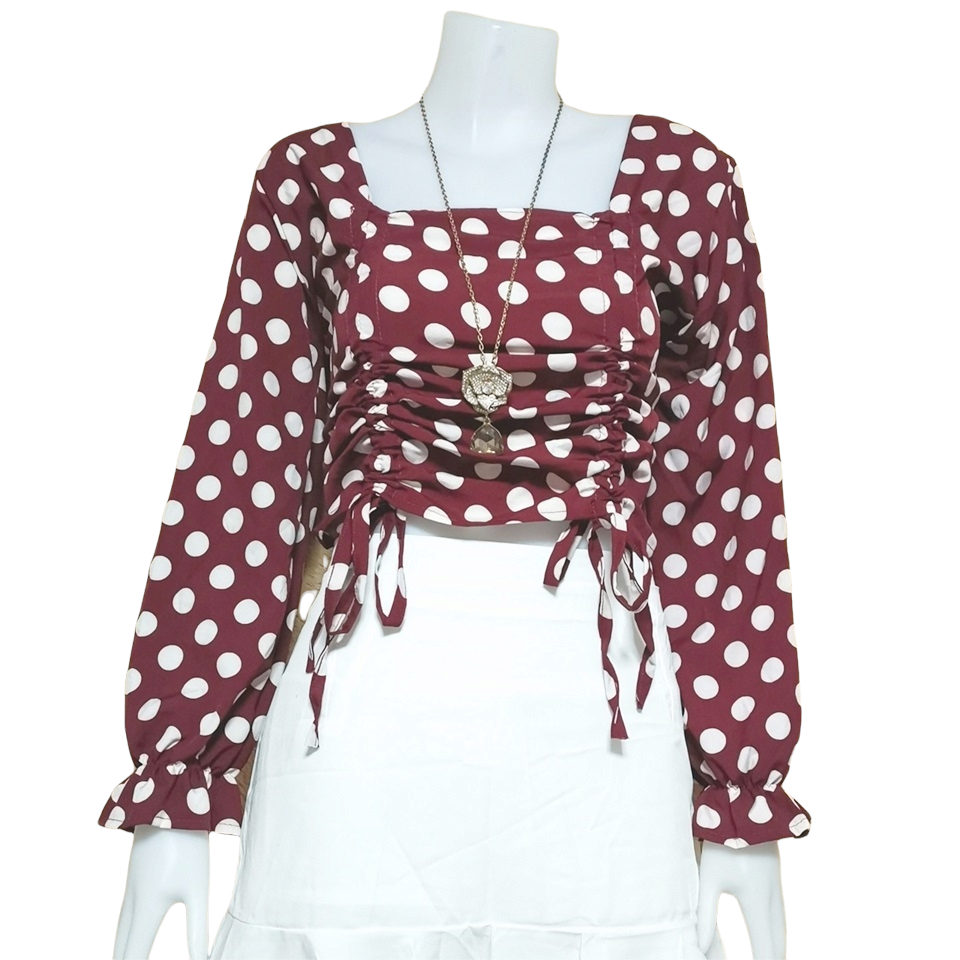 Blouse3892 รวมแบบเสื้อแฟชั่นวัยรุ่น เสื้อครอป เสื้อปาดไหล่ เสื้อสม็อค เสื้อรูดหน้า ผ้าไหมอิตาลี ผ้าชีฟอง งานแฟชั่นประตูน้ำ
