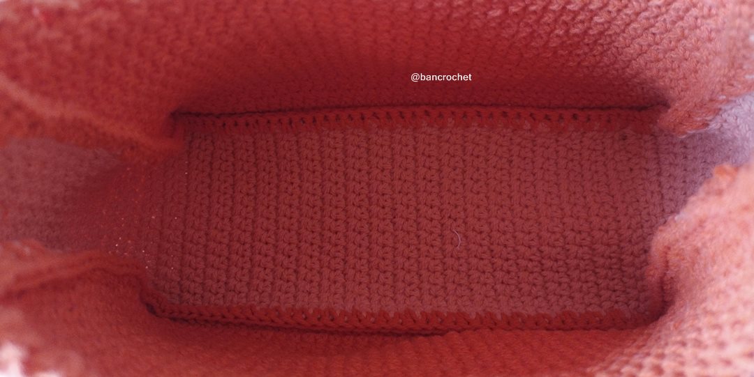 Bancrochet กระเป๋าถักโครเชต์ crochet bag ส้ม 8*5.5 สาย 7 inch