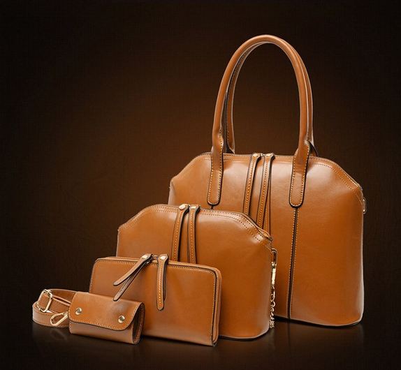 กระเป๋าถือ กระเป๋าสะพาย กระเป๋าสตางค์ กระเป๋าใส่กุญแจ รถ บ้าน 4 ใบ ใน 1 Set คุ้ม ยิ่งกว่าคุ้ม กระเป๋าผู้หญิง สีพื้น ดีไซน์สวย เข้ากันเป็นชุด ราคาถูกมาก 14464