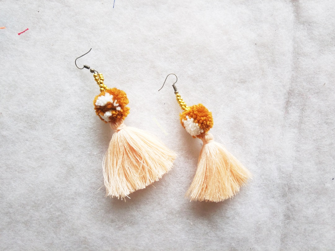 ต่างหูถักโครเชต์ crochet earrings หลากสี 4-6 นิ้ว
