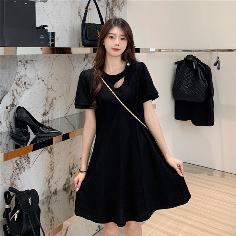 เดรสแขนสั้น มีไซส์ L-4XLอก 38-47 นิ้ว ใส่ได้ทั้งสาวหุ่นดีน่ารักจนถึงสาวอวบพลัสไซส์