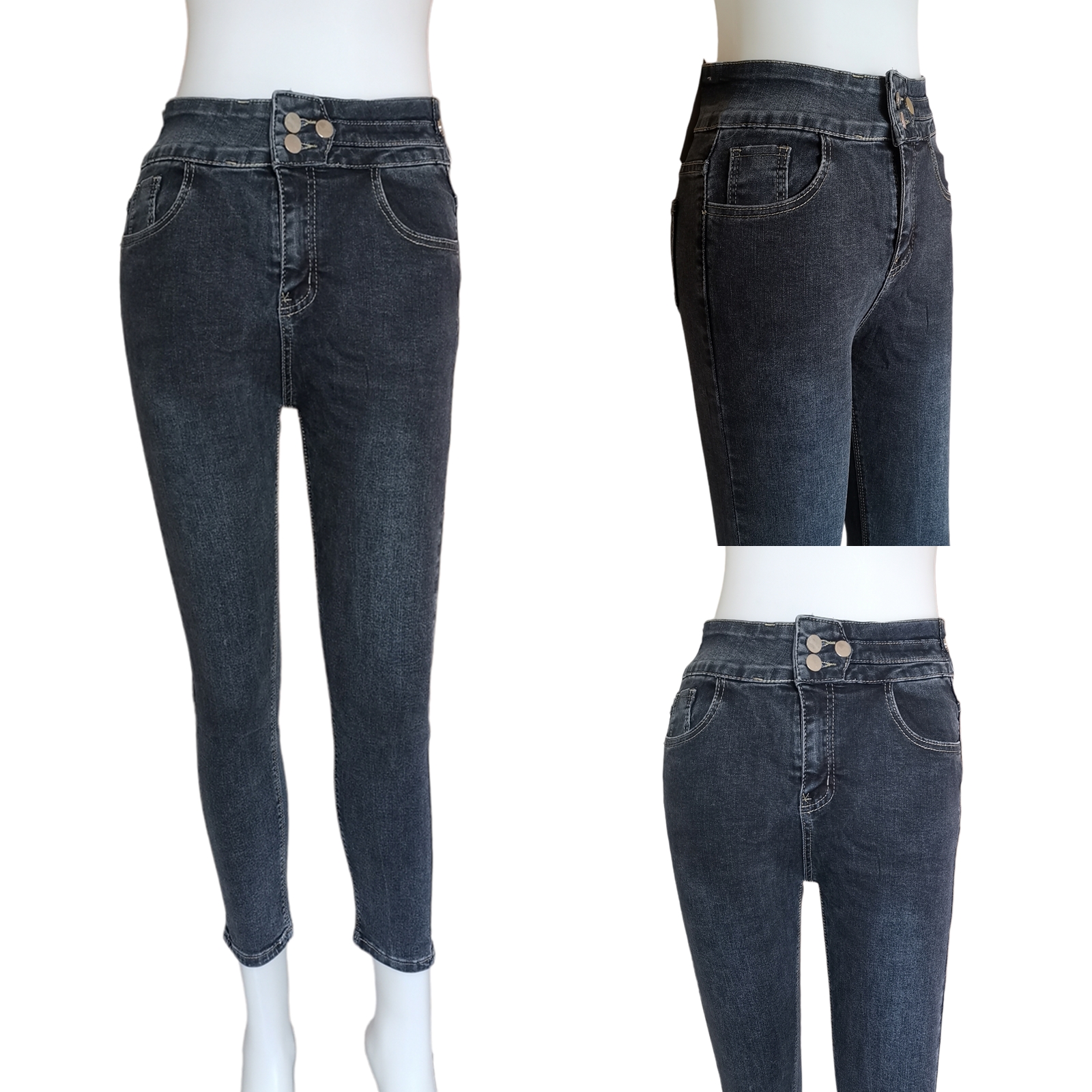 Jeans344 กางเกงยีนส์ขายาวทรงเดฟสีดำเอวสูง ผ้ายีนส์แท้ยีนส์ฟอกยืดนิ่ม แฟชั่นนำเข้าเกรดพรีเมียม ผ้านุ่มน่าใส่ทรงสวยงานดี แมทช์กับอะไรก็เข้า
