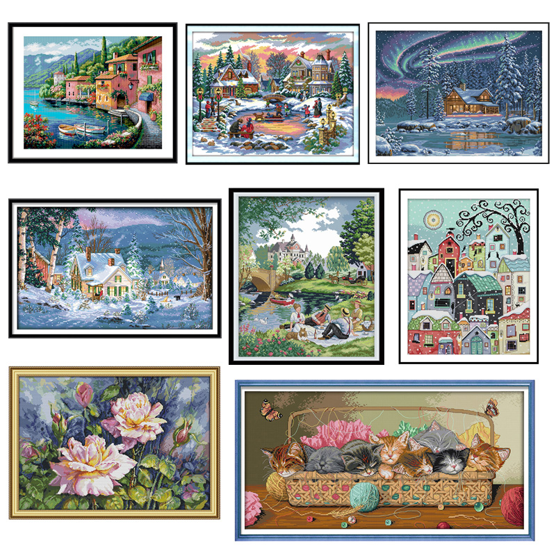 ชุดปักครอสติช รูปบ้าน สอบถามขนาดและสั่งซื้อได้ที่ LINE