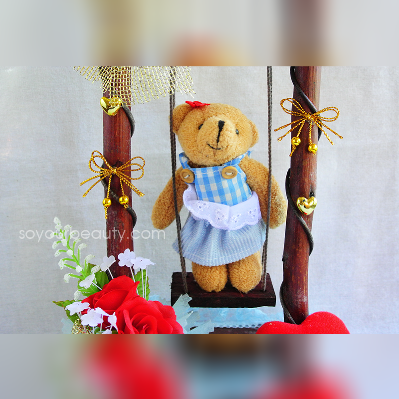 ของขวัญวันวาเลนไทน์ตุ๊กตาหมีชิงช้า I LOVE YOU