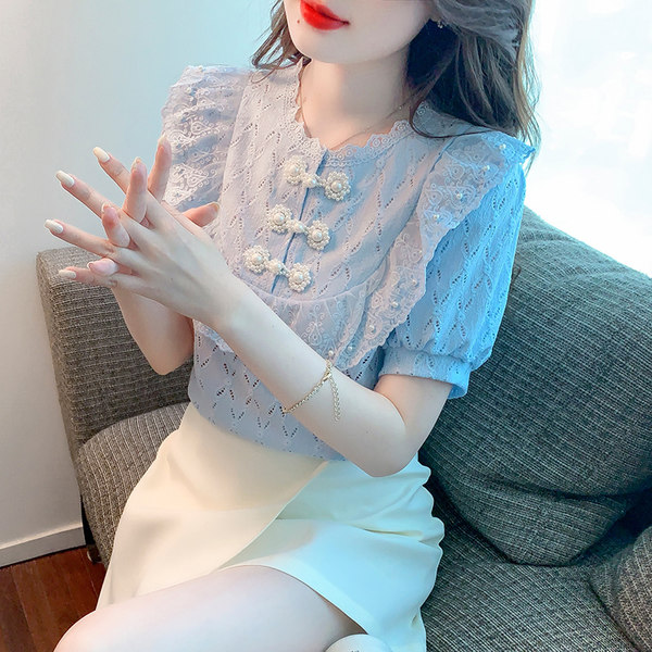 เสื้อลูกไม้ แขนสั้น