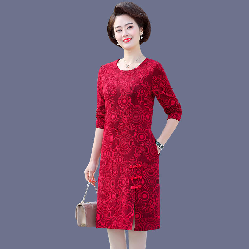 เดรสวัยผู้ใหญ่40-60ปีเดรสคุณแม่
