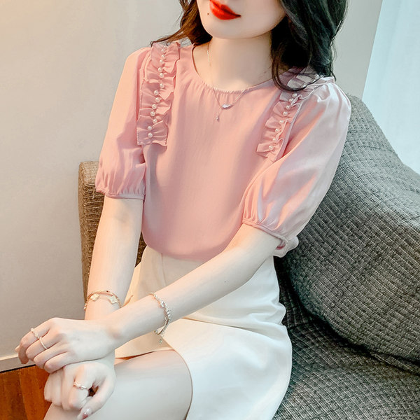 เสื้อลูกไม้ แขนสั้น
