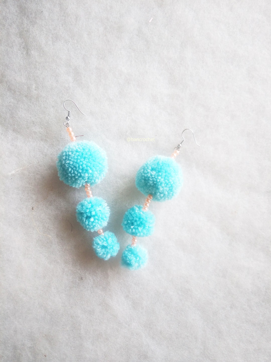 ต่างหูถักโครเชต์ crochet earrings หลากสี 5 นิ้ว