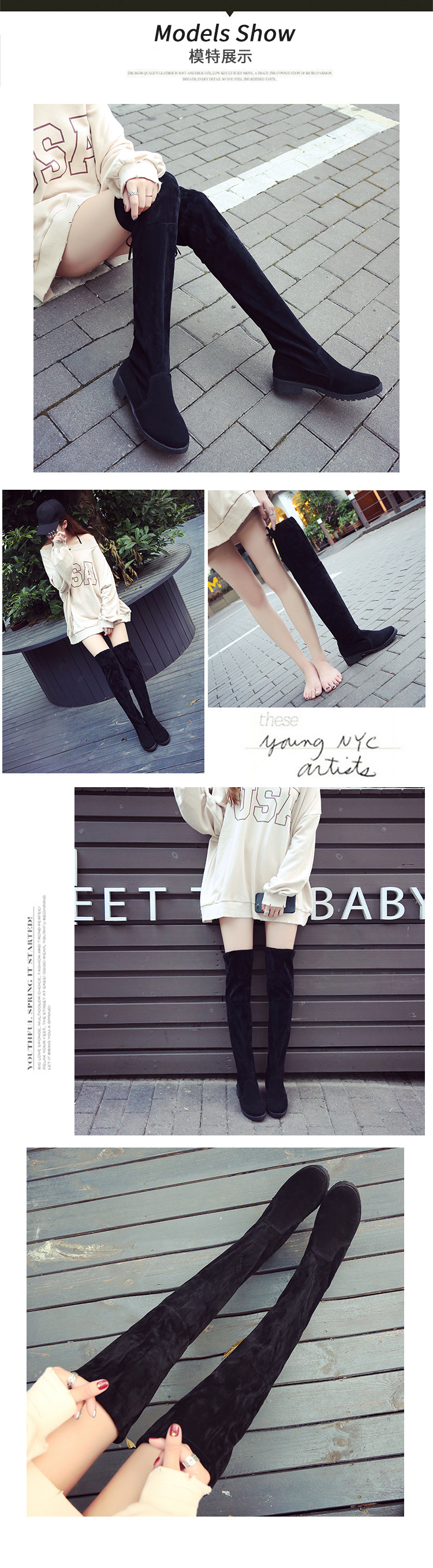 Boots รองเท้าบูทยาวสูง กำมะหยี่ ด้านในเป็นขนสั้น