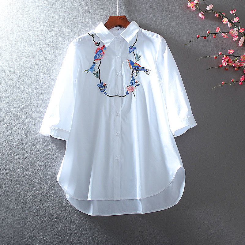 เสื้อลินิน เสื้อผ้าฝ้ายลินิน เสื้อเชิ้ตผ้าลินิน ปักลายสวยๆด้วยด้าย สไตล์VINTAGE BY Dreamroom