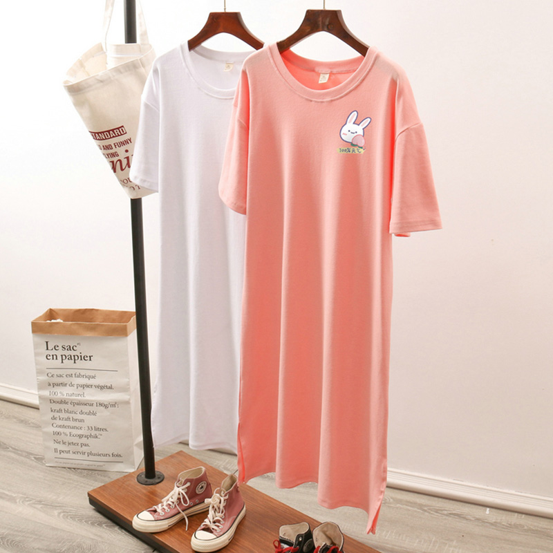 เดรสสไตล์เสื้อยืด S-3XL(อกเสื้อยืด 43- 51 นิ้ว)ใส่สบายๆอยู่บ้าน ใส่นอน