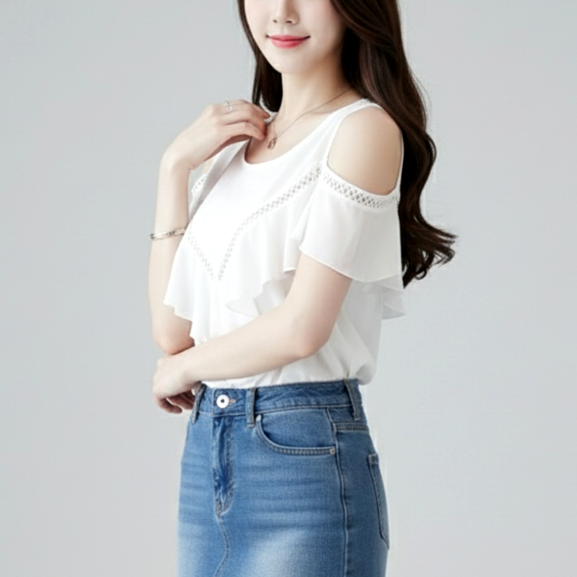 ðĪ Blouse3793 āđāļŠāļ·āđāļāļāļĩāļāļāļāļŠāļĩāļāļēāļ§āđāļ§āđāļēāđāļŦāļĨāđ āļāļāđāļāđāļāļĢāļ°āļāļēāļĒ + āļĨāļēāļĒāļāļĨāļļ āļāļēāļāļāđāļēāļĢāļąāļāļĨāļ°āļĄāļļāļāļŠāļļāļ āđ