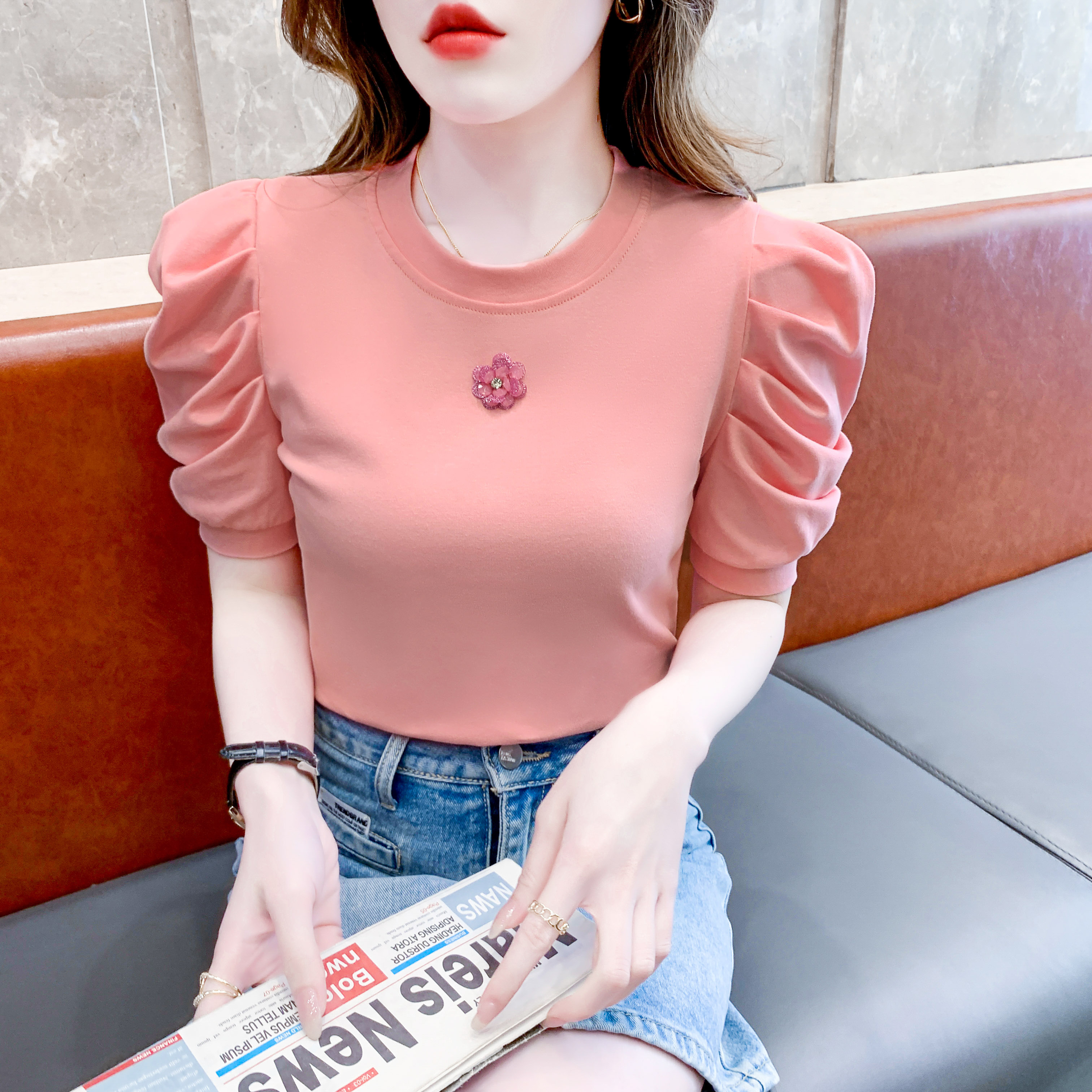 เสื้อผ้าวัยรุ่นเกาหลี เสื้อยืดวัยรุ่นผู้หญิง มีขนาด S M L XL