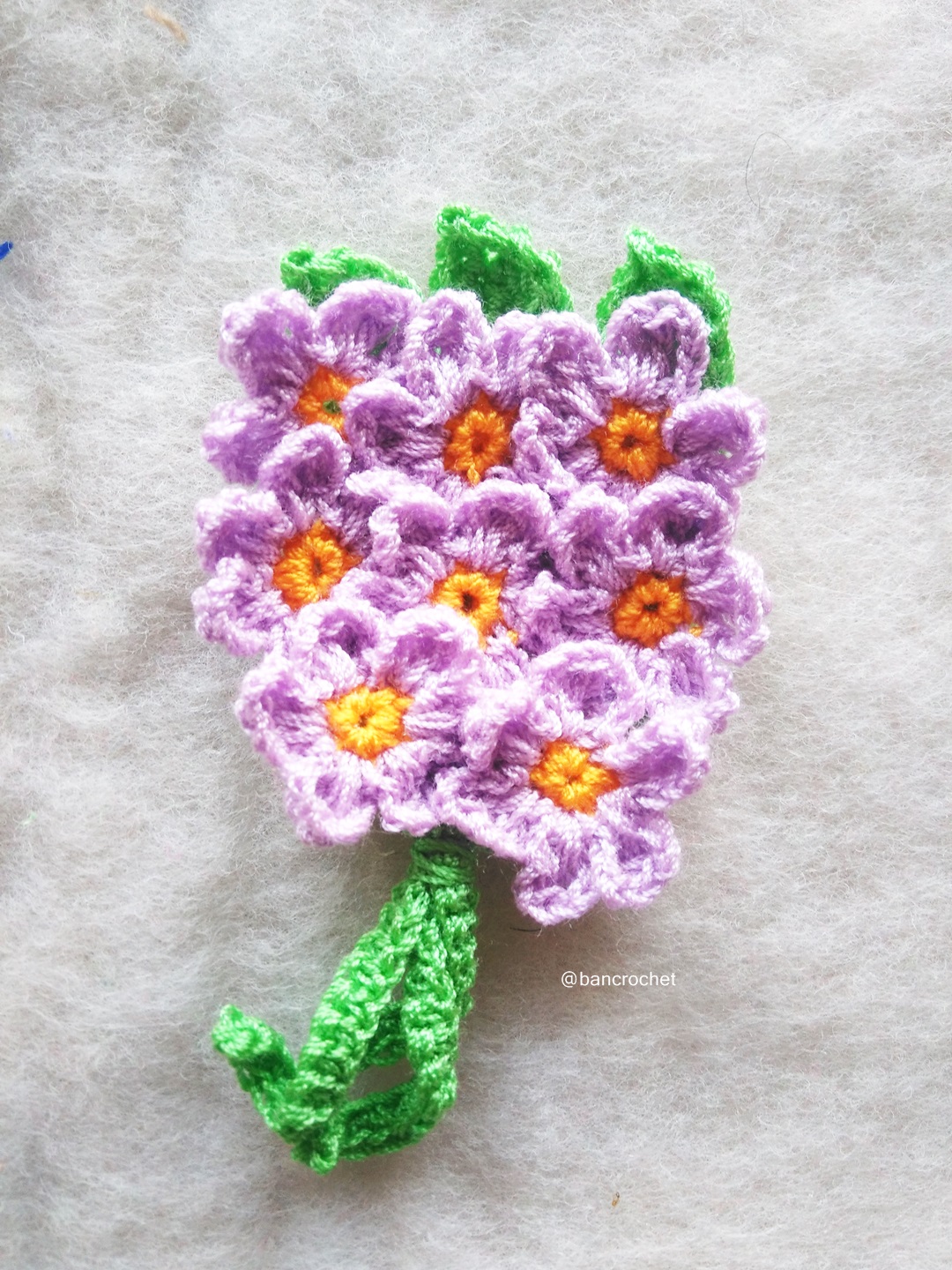เฉพาะราคาส่ง ช่อดอกไม้จิ๋วถักโครเชต์ Mini flower bouquet crochet (only wholesale) สำเนา หลากสี 5 นิ้ว