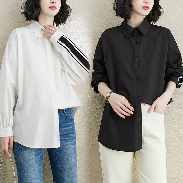 เสื้อทีเชิ้ตคนอ้วนผู้หญิงสไตล์คอตตอนลินินมีไซต์อก 47-48 นิ้ว