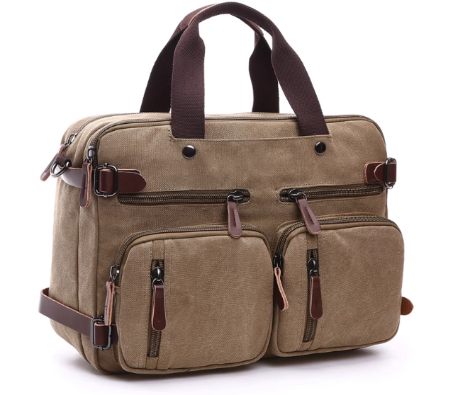 กระเป๋าเป้ กระเป๋าสะพาย ผ้าแคนวาส แบบมีหูจับ และ มีสายสะพายหลัง แบบเก็บได้ กระเป๋าเป้ผ้าแคนวาส 969262