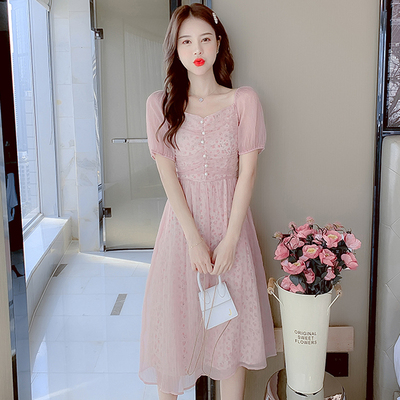 เดรสวัยรุ่น เดรสลูกไม้ชีฟอง By Meiyi women's clothing
